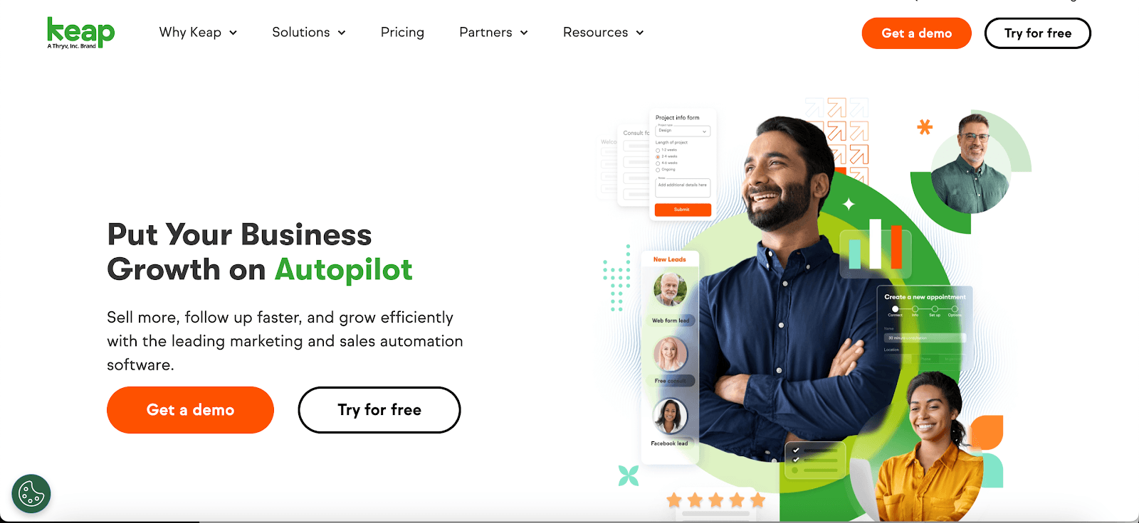 Keap website homepage