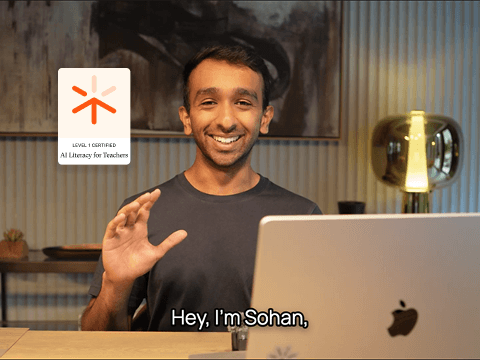 Thumbnail for AI literacy for teachers and certification badge preview