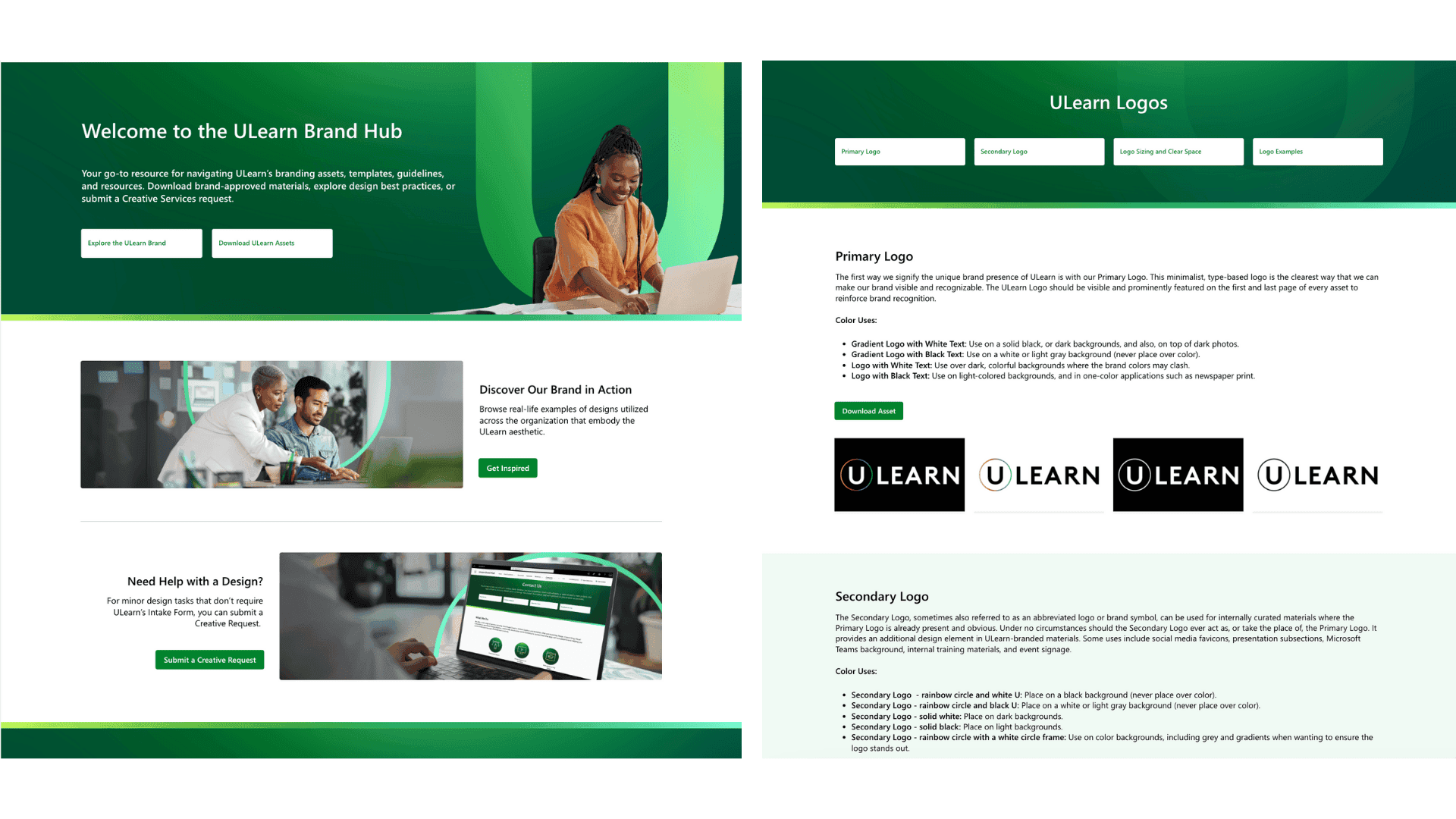 High Fidelity Mockup of Home Page, Logo Page