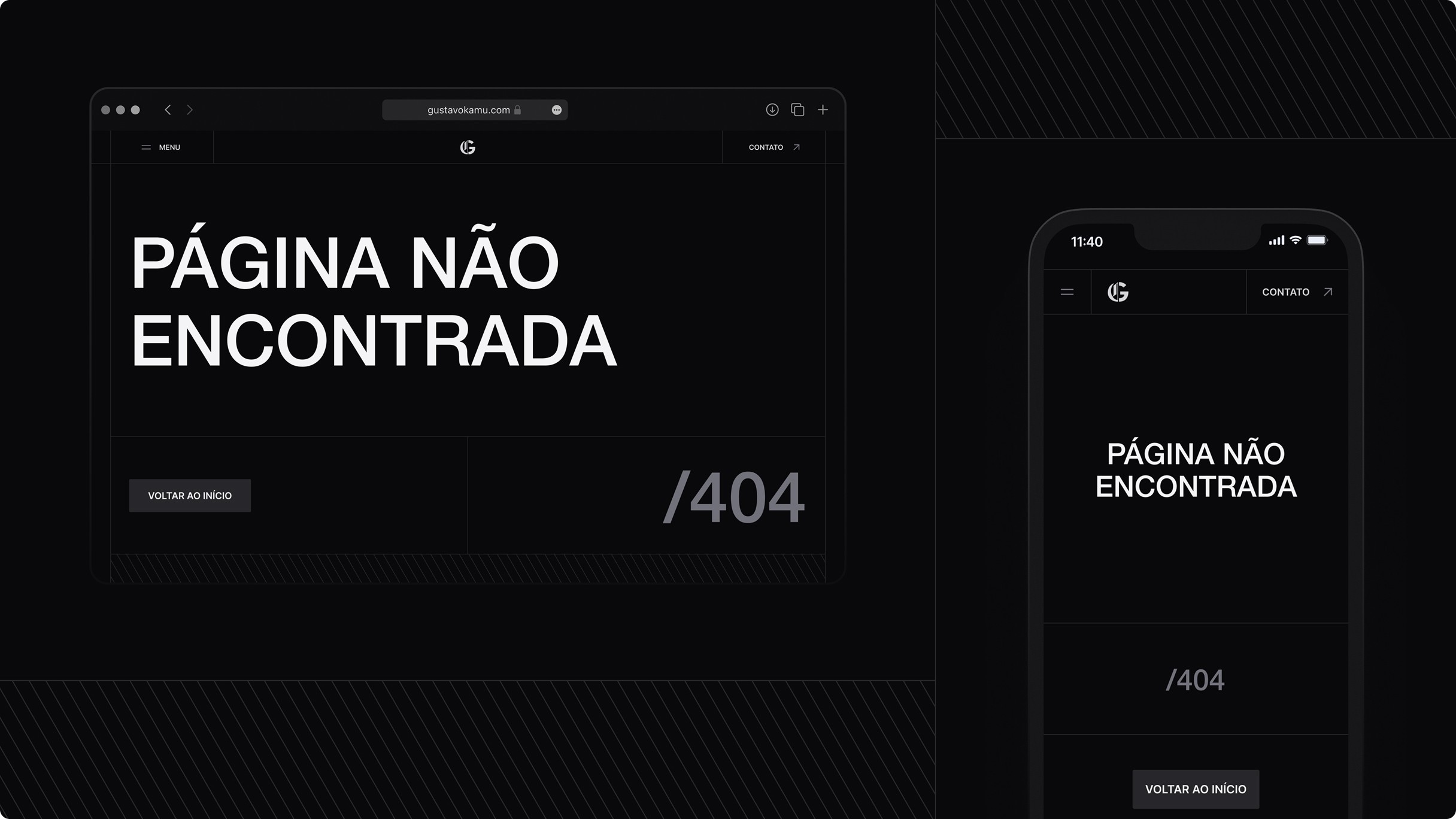 Mockup do site do Gustavo Kamú