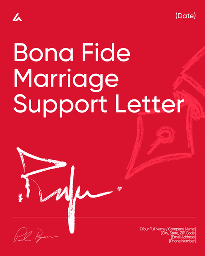 Bona Fide Marriage Support Letter