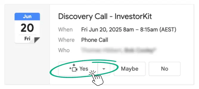 Click to accept meeting