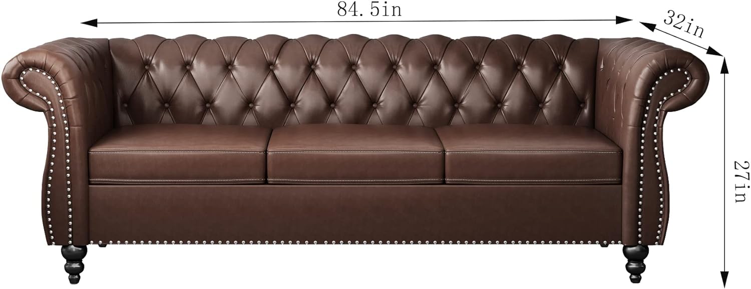 Stylish modern Chesterfield sofa with button tufting and a refined design, perfect for an elegant and inviting space.