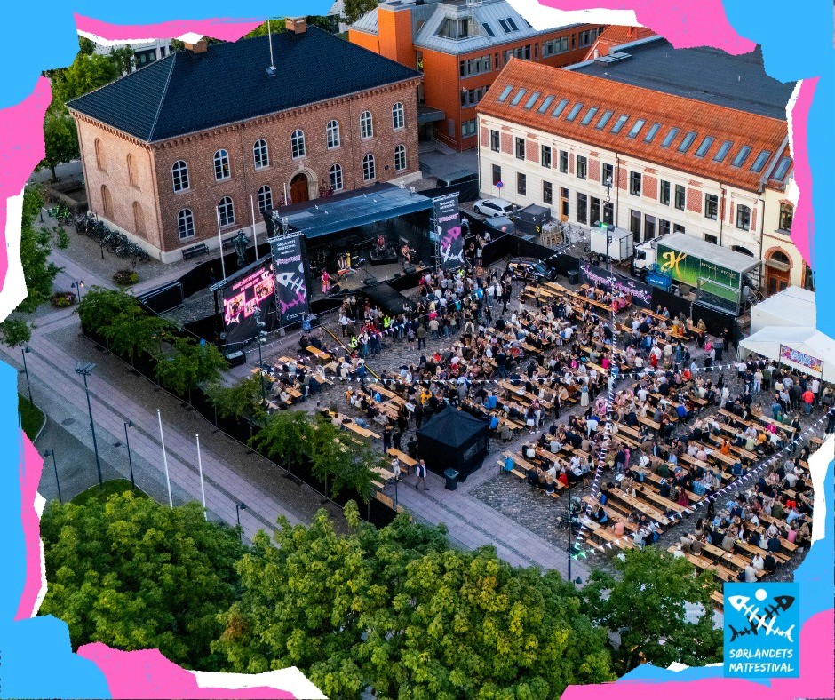 Singer crowd surfing at outdoor concert