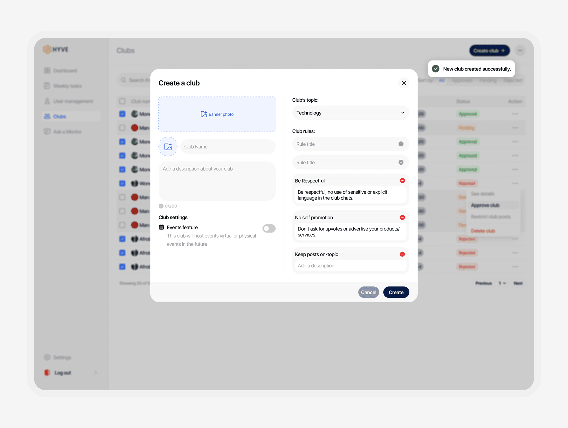  Snapshot of admin screens
