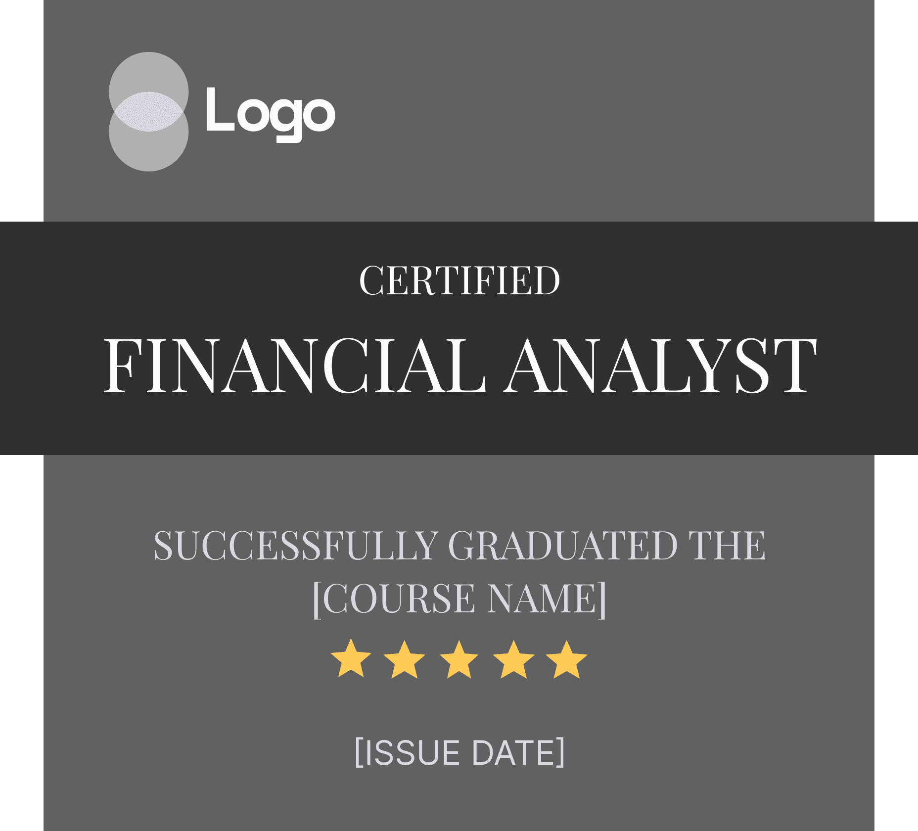 Wauld - Formal and tasteful grey recognition badge template