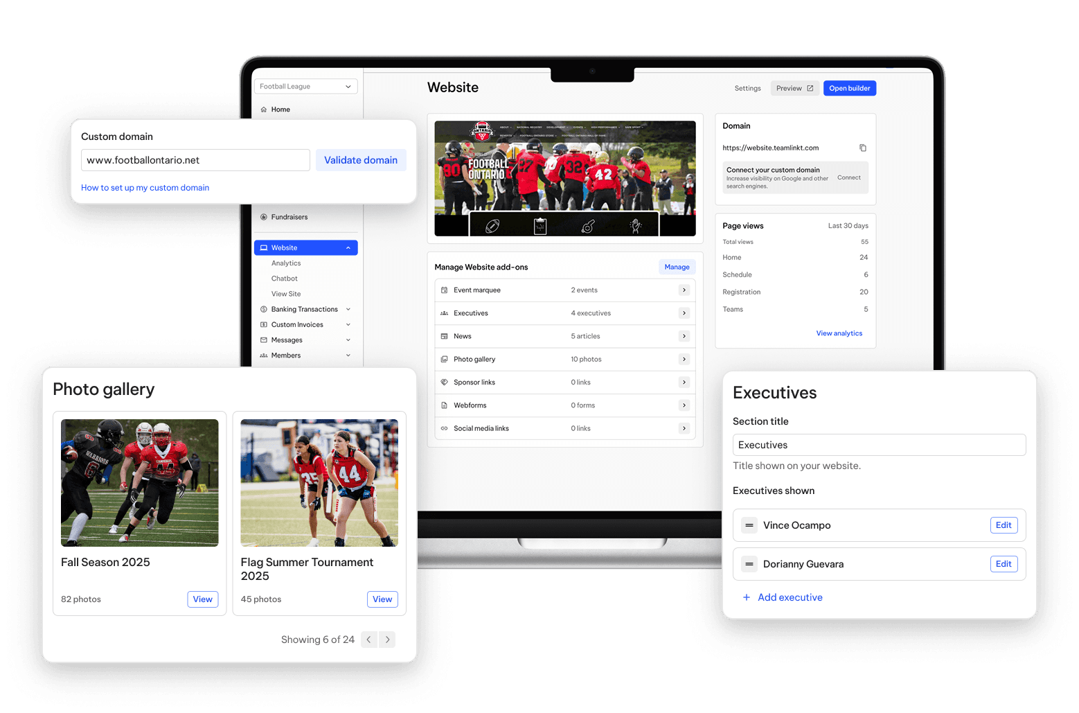 TeamLinkt's Football Website Builder for Footbal Leagues
