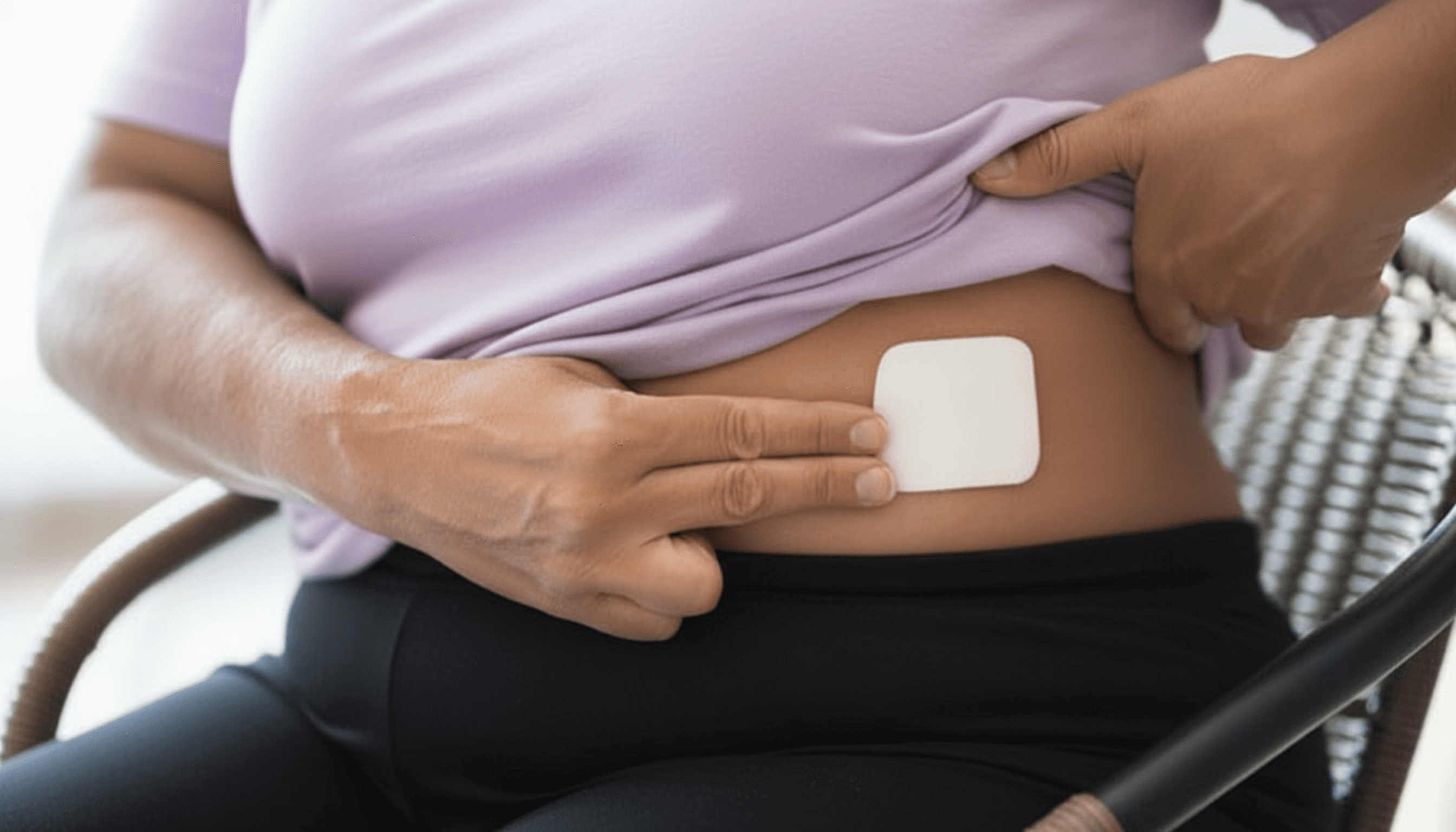 Transdermal estradiol patch used in menopause hormone therapy for systemic estrogen delivery