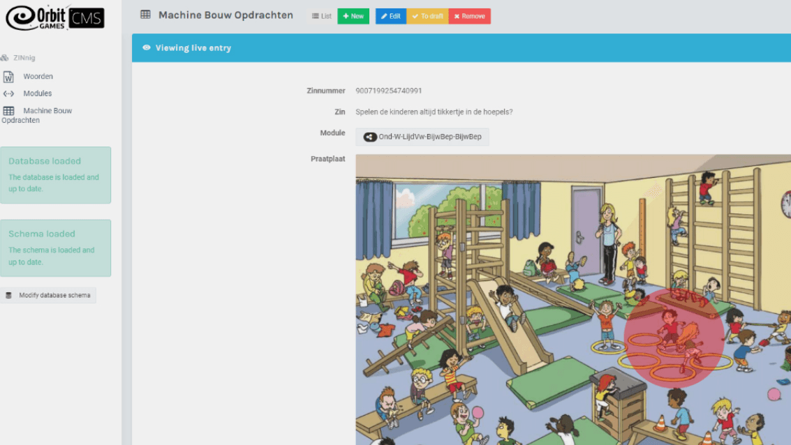 Screenshot van het gemakkelijk te gebruiken content aanlever systeem