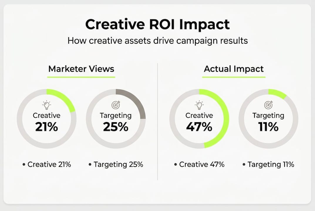 Infographic comparing marketer views versus actual ROI