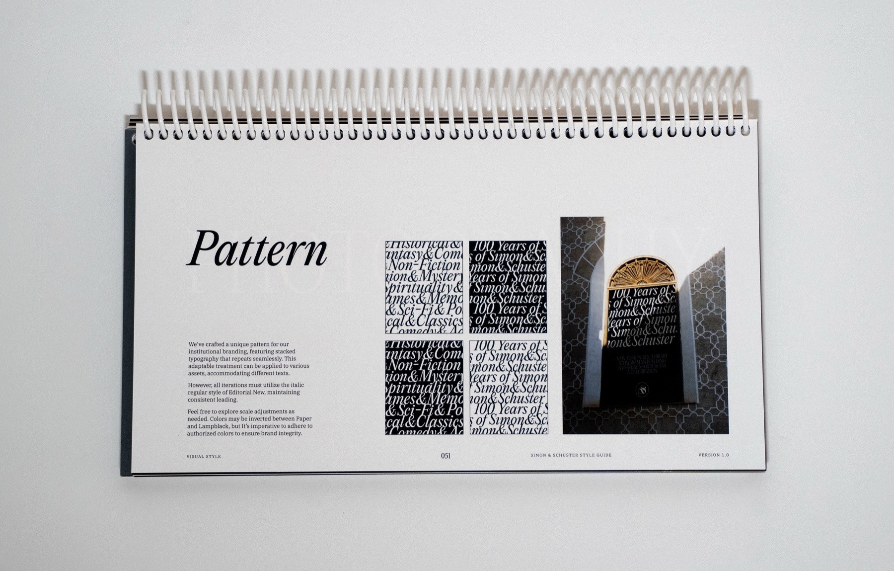 Simon & Schuster brand guidelines spread 50