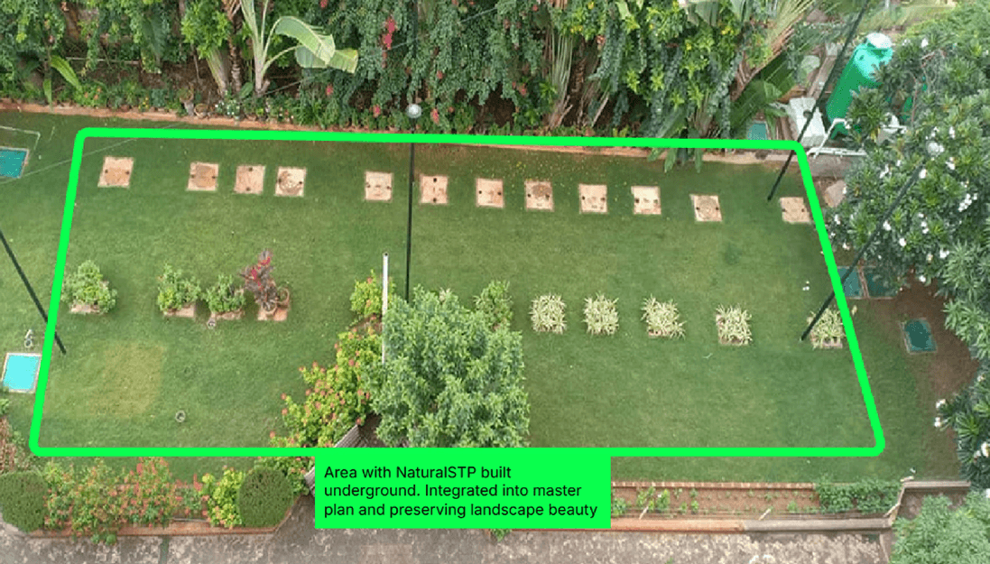 NaturalSTP built underneath the lush gardens