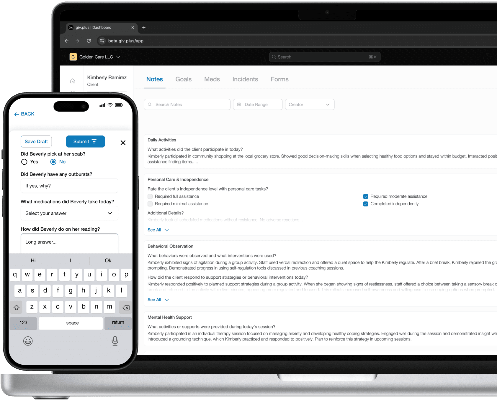Desktop and phone charting.