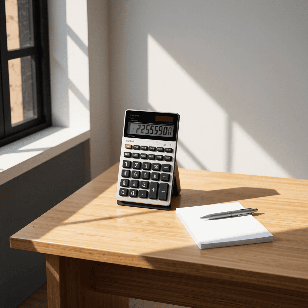product photography of a calculator for mathematical calculations