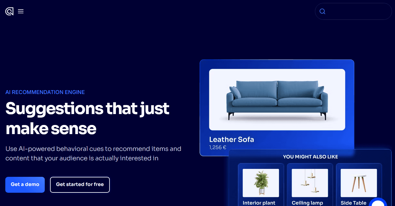 Algolia Recommend homepage
