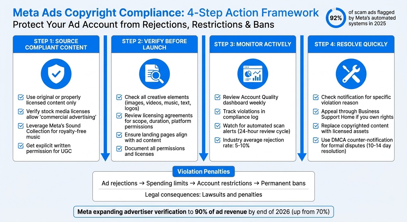 Meta Ads Copyright Compliance: 4-Step Action Framework
