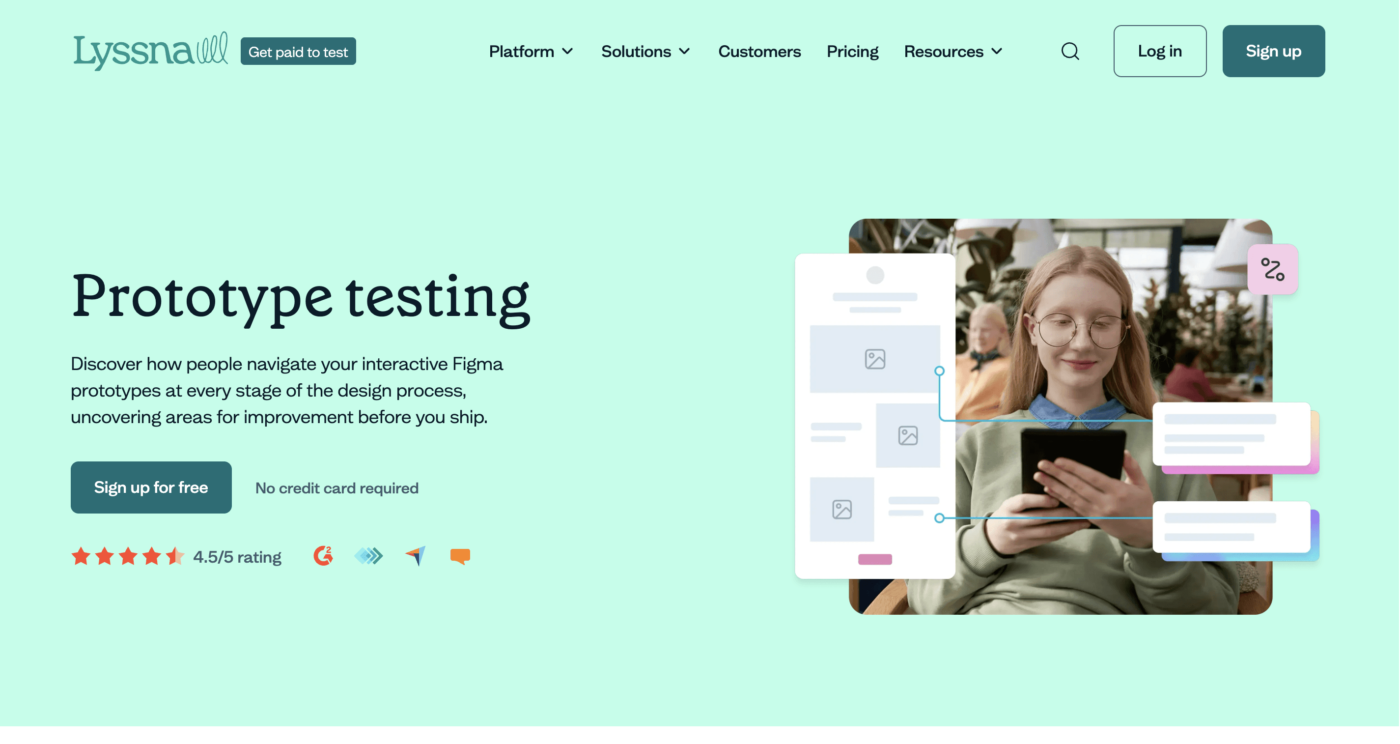Lyssna Prototype Testing Landing Page Dashboard