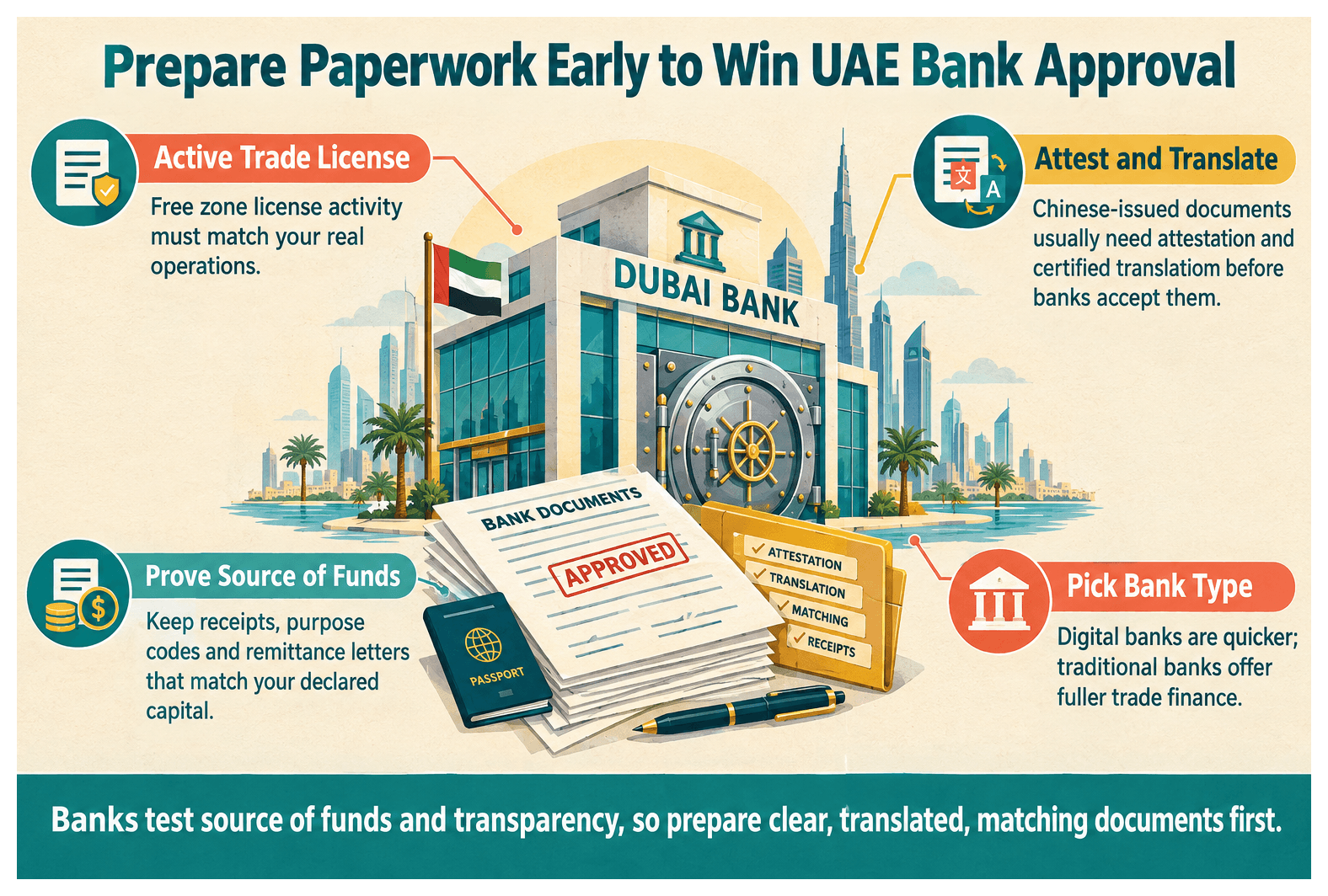Infographic: How Chinese Founders Can Open a UAE Corporate Bank Account