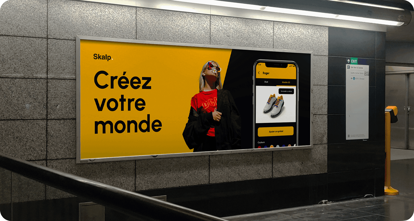 metro ad for skalp, a clothing customization app