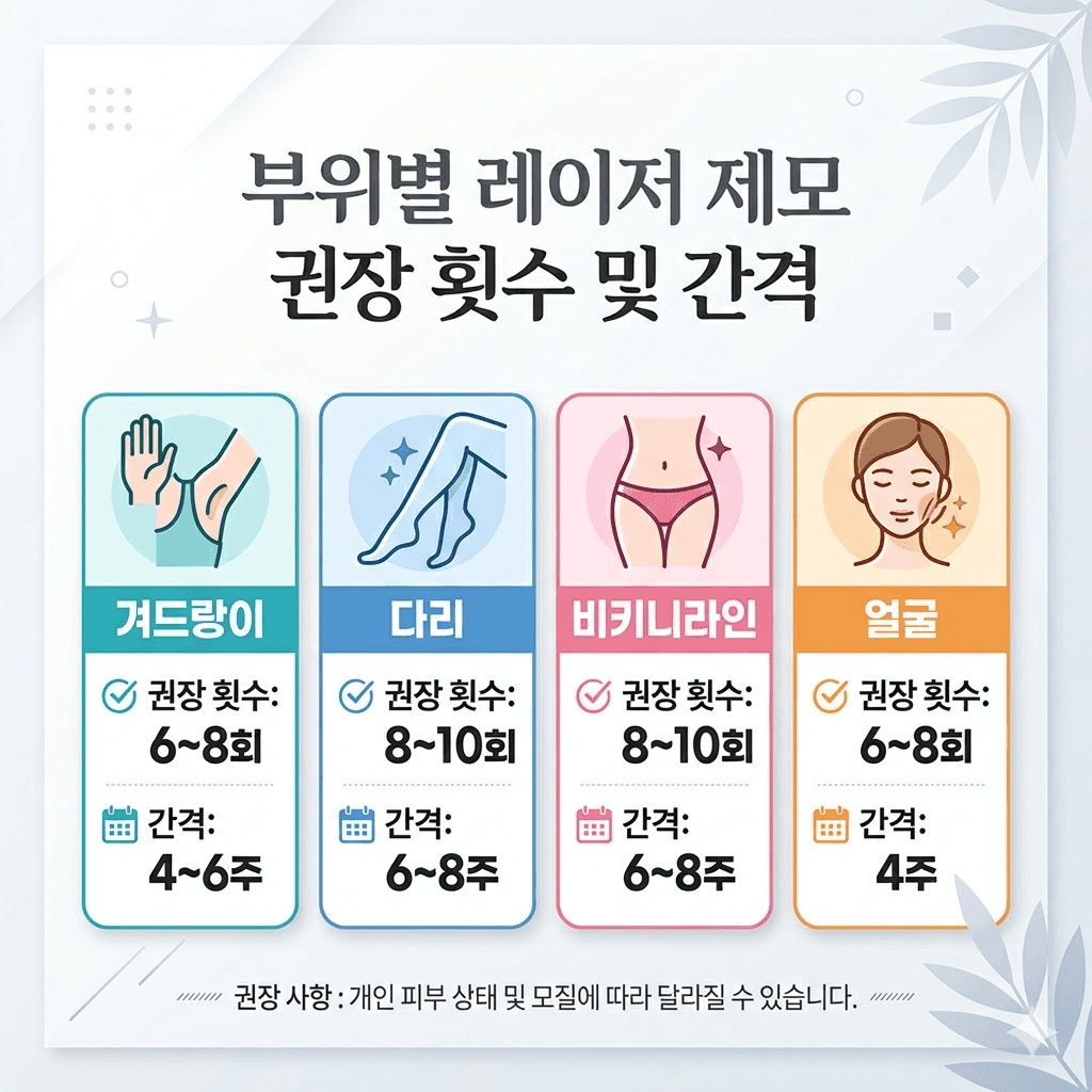 부위별 레이저제모 간격
