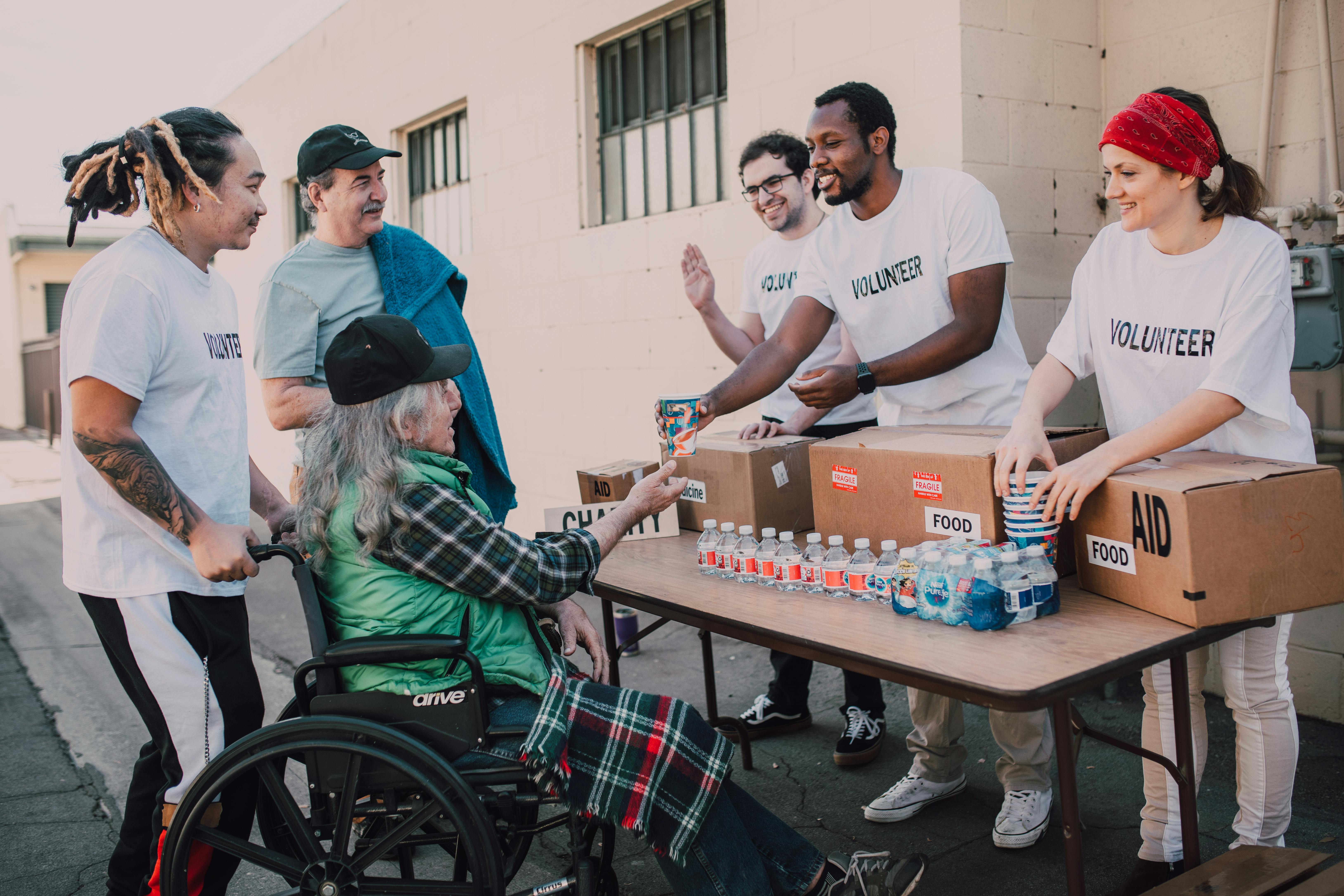 Volunteers helping the community