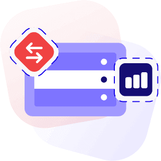 Illustration with a server and an icon composition representing Cybersecurity at 24hourtek.