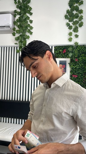 male barbershop client