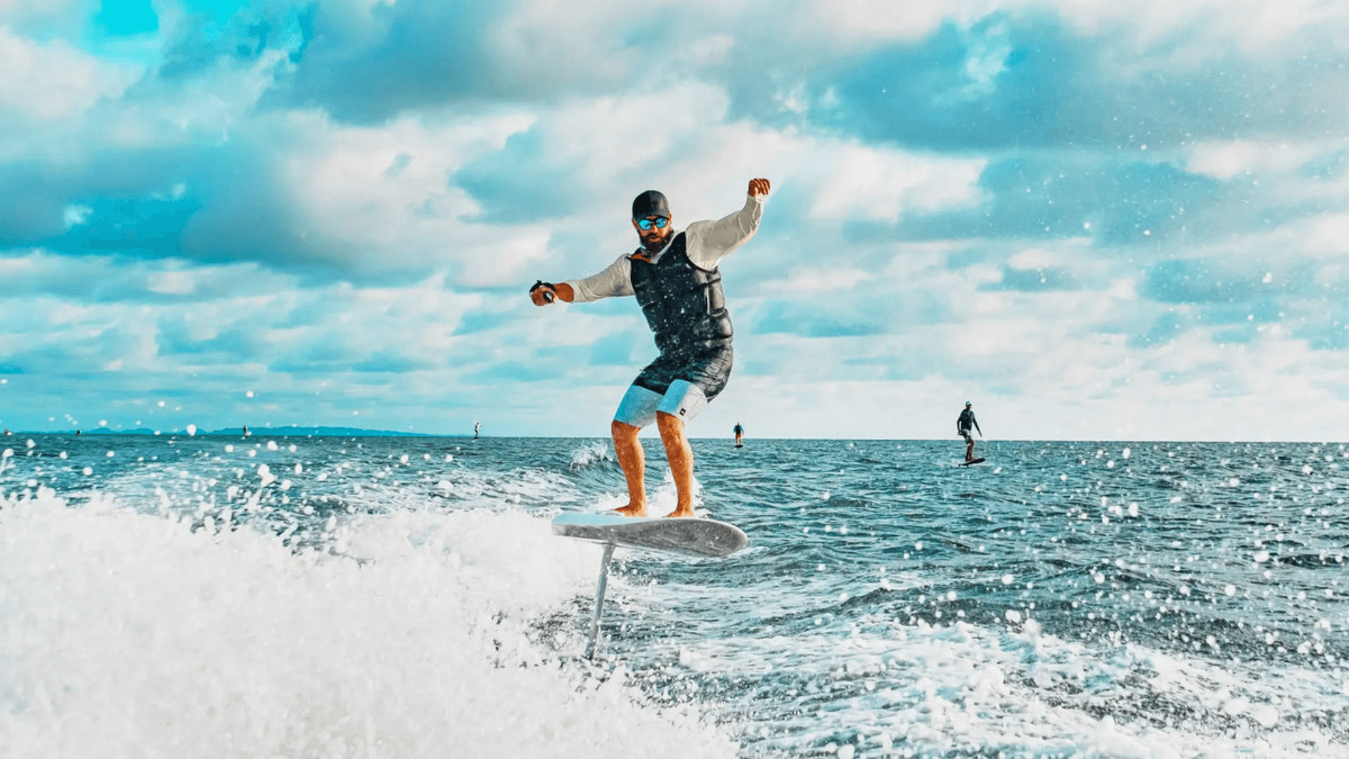 A man surfing