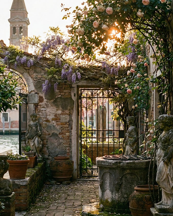 Частный сад в венецианском палаццо