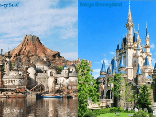 Tokyo disney sea and disneyland castle