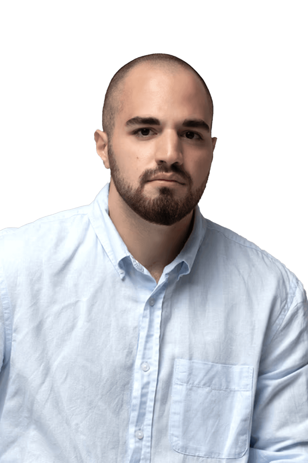 Professional headshot of an AdGeeks team member in a light blue shirt