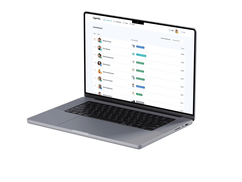 Laptop with Ogamify Leaderboard