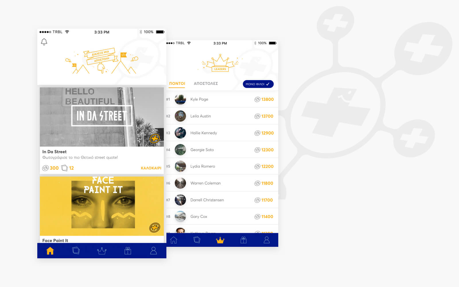 The Positive App dashboard showing missions and points system