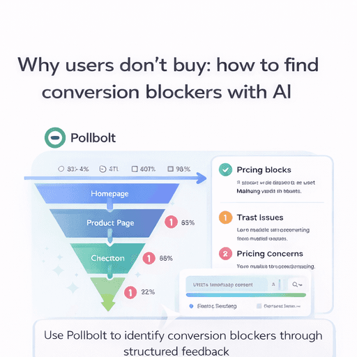 Identify why users dont convert using feedback survey and AI analysis