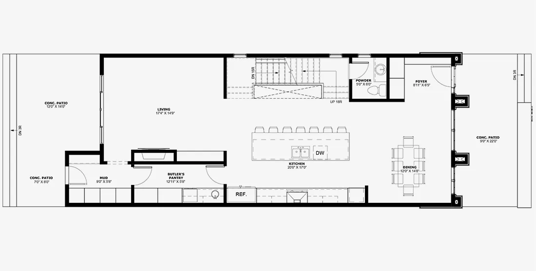 Main level floorplan — Residence East, 2739 5 Avenue NW