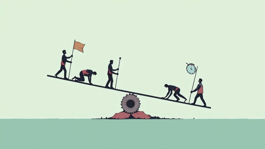 Engineers collaborating in a modern office