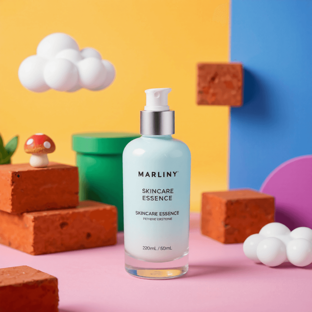 product photography of a bottle of skincare essence