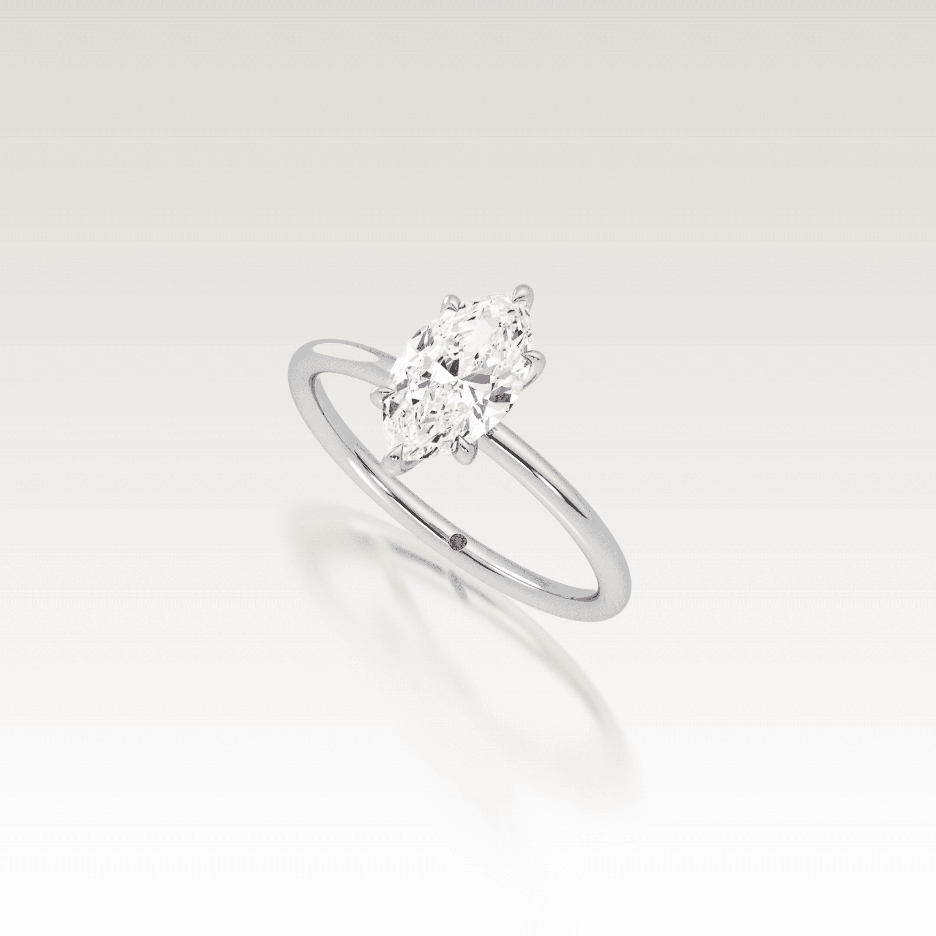 Solitaire Marquise Love Knot Diamond Ring image 4