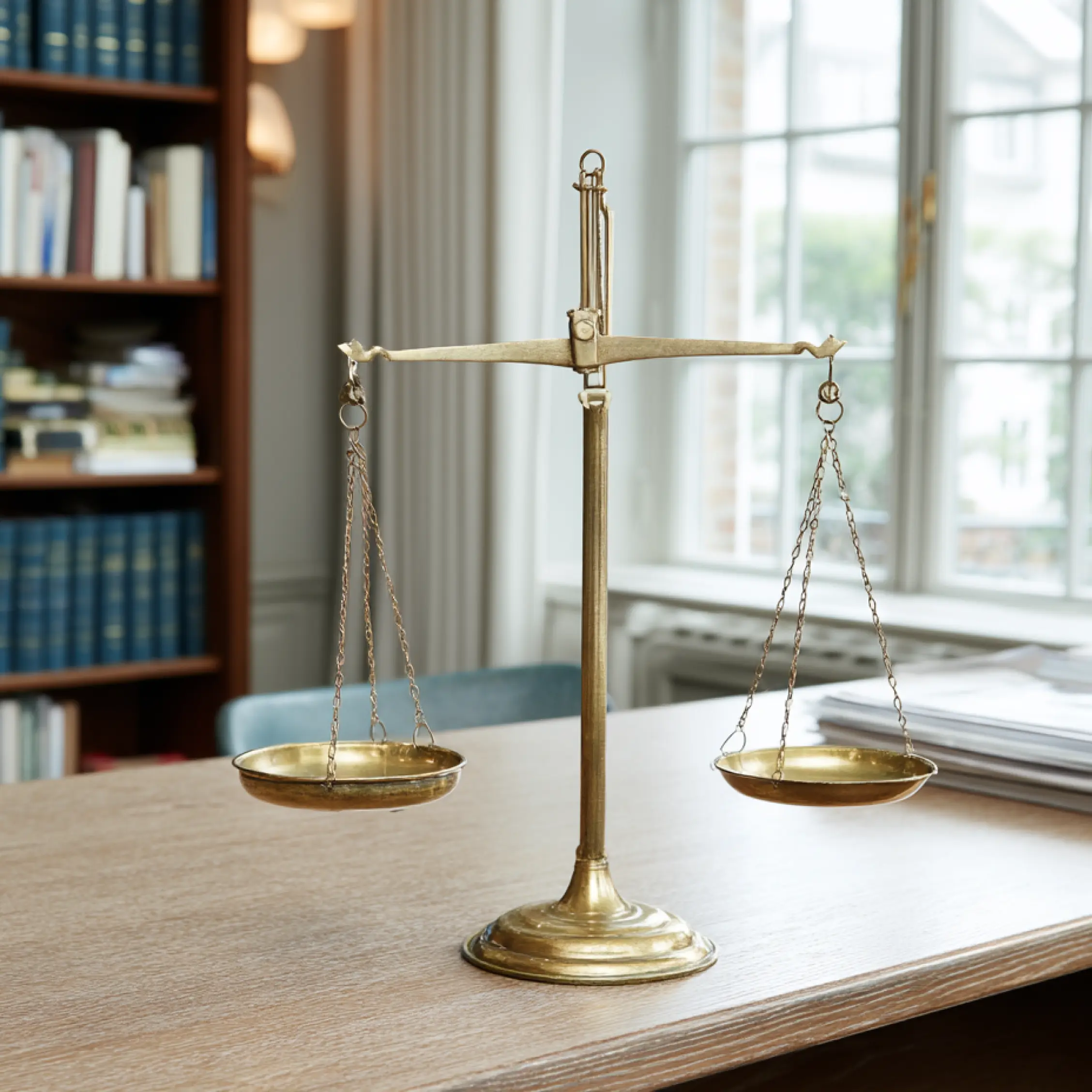 Golden justice scale used in law and legal services