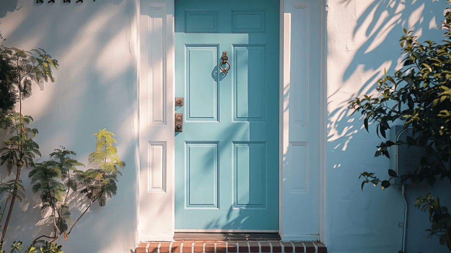 beautiful-light-teal-front-door