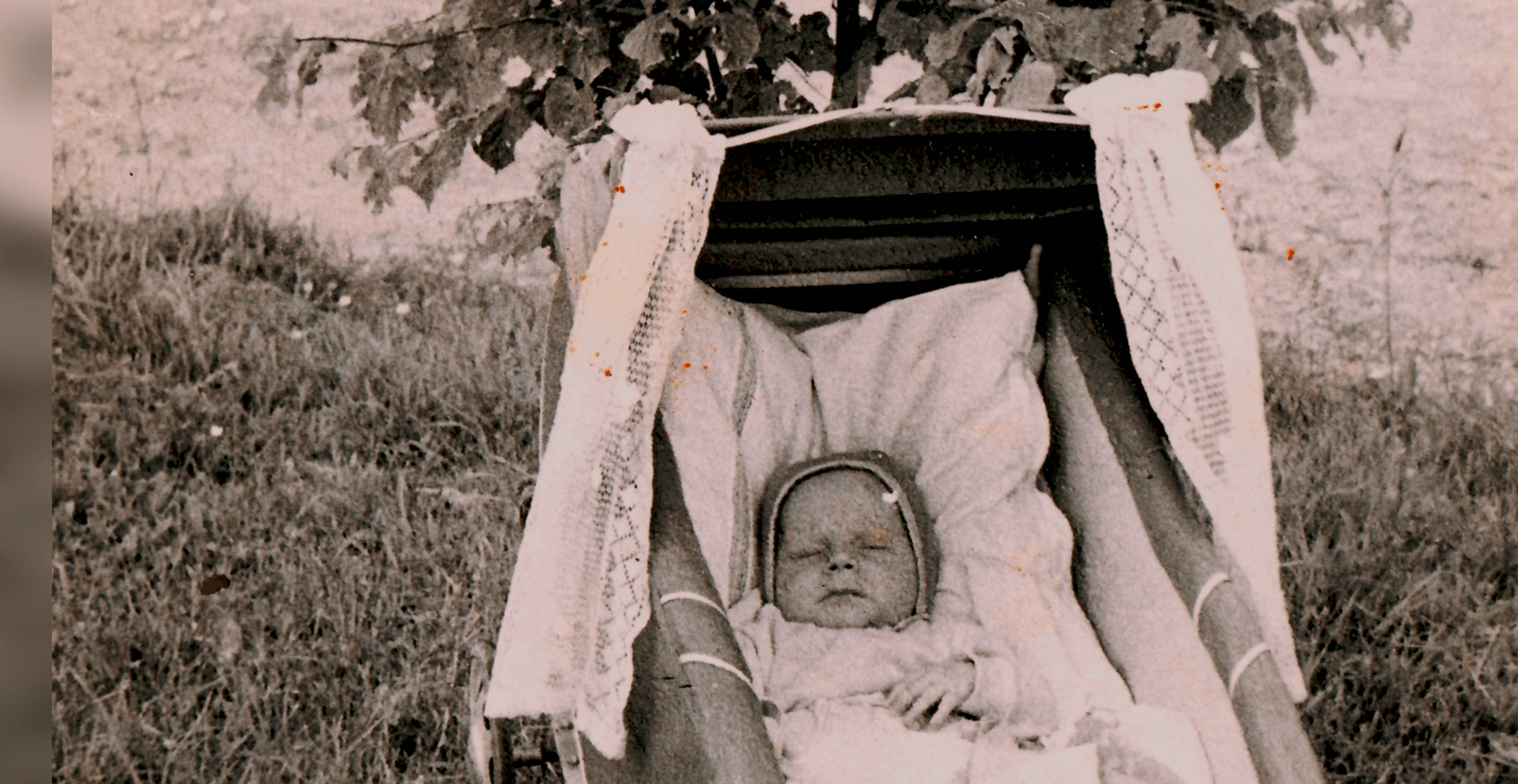 Beebi Raivo vankris vanal mustvalgel fotol