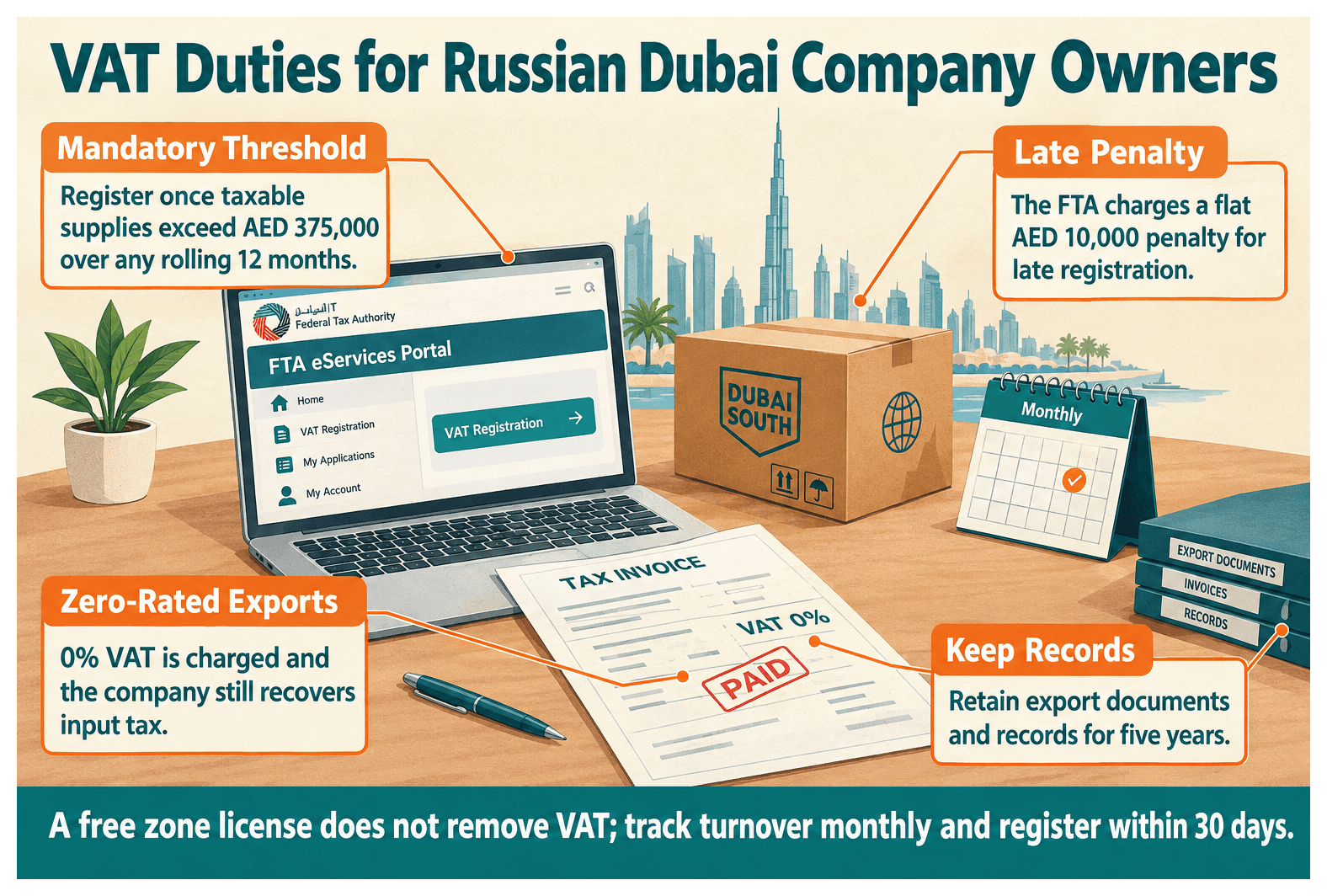 Infographic: VAT Obligations for Russian Entrepreneurs With a Dubai Company