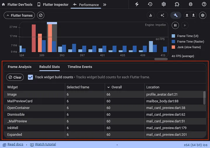 Flutter Update 3.24, DevTools Performance