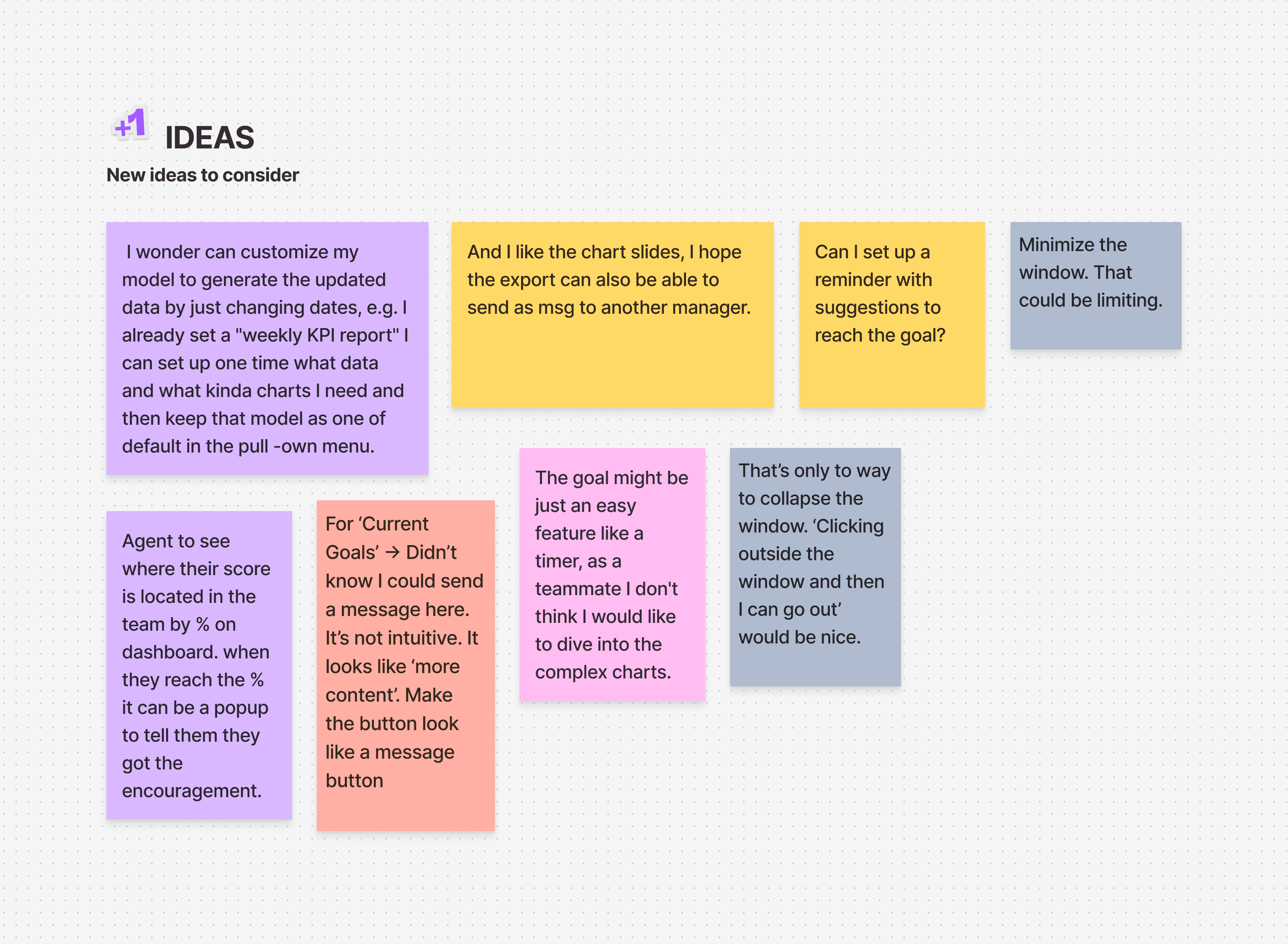 CSM usability testing - suggestion affinity map