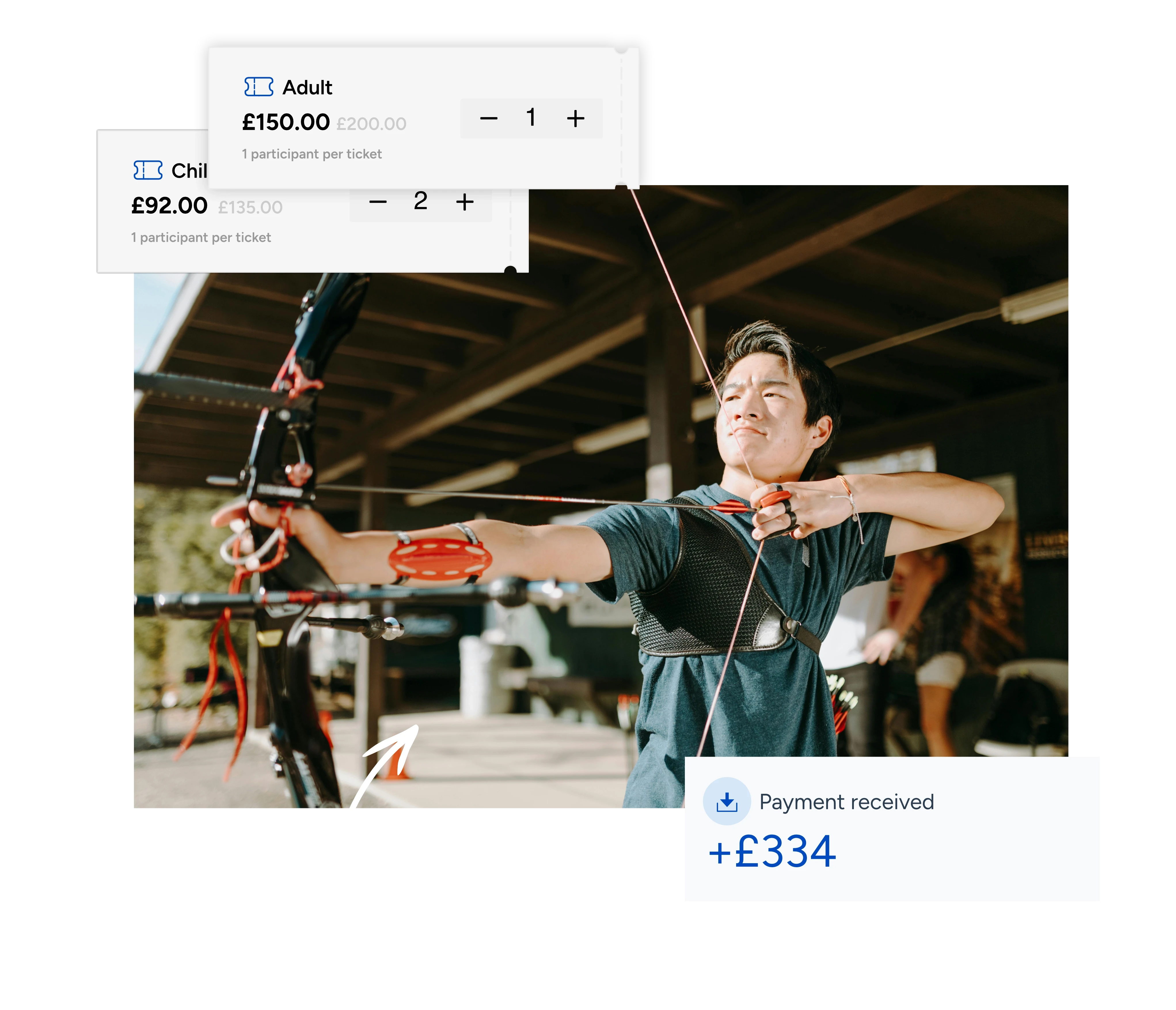 A man aiming an archery bow confidently