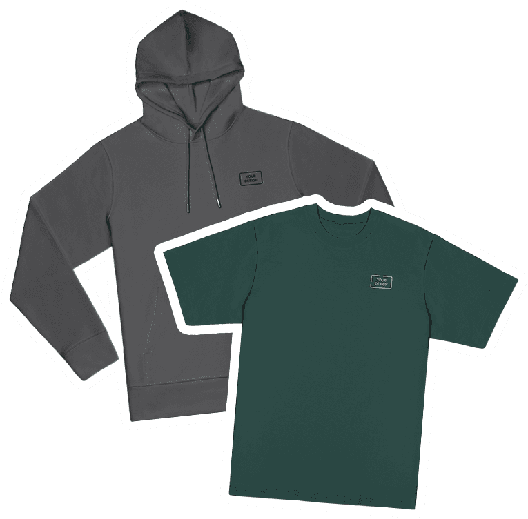 a gray hoodie with a green T-shirt