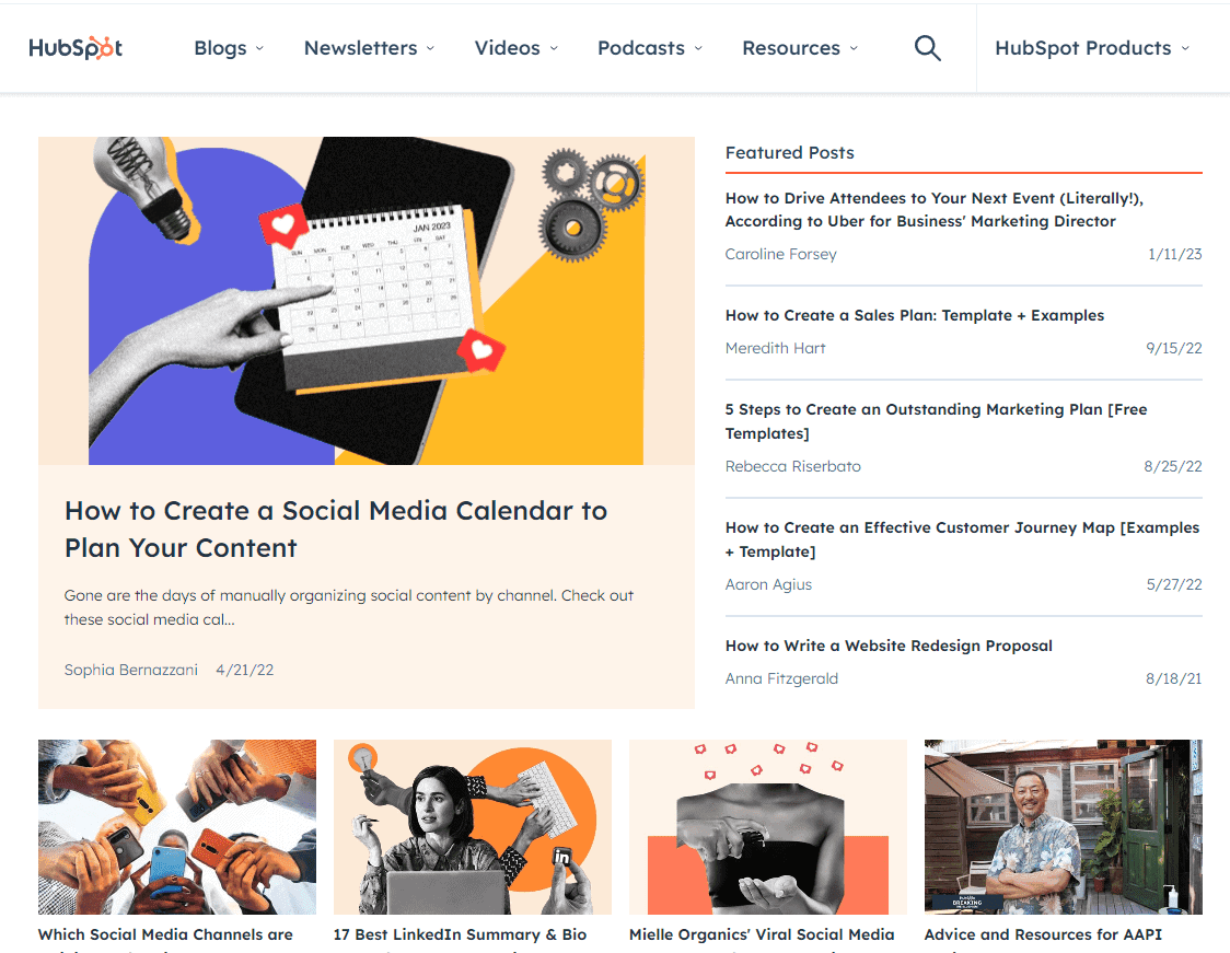 ตัวอย่าง Content Marketing Hubspot