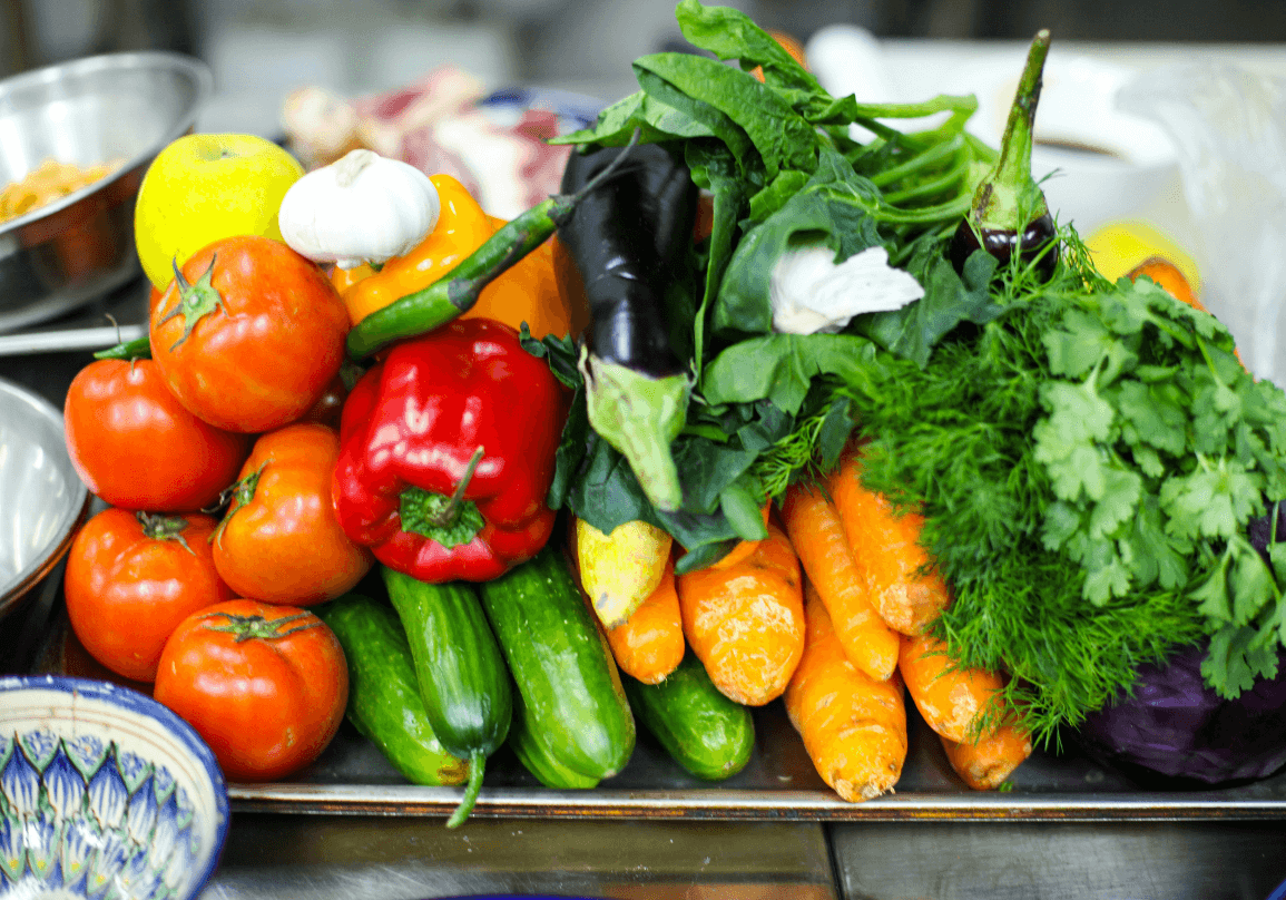 A shot of fresh looking vegetables