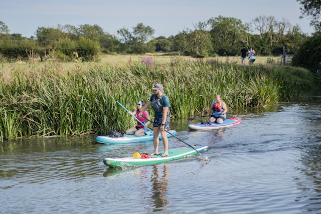 Paddle boarding near Barcombe Yurts, Sussex