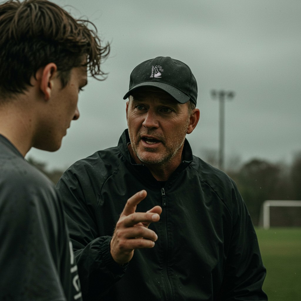 Coach explaining something to an athlete